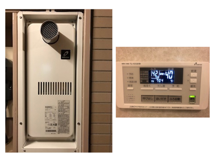 スピード施工で新品の給湯器に！